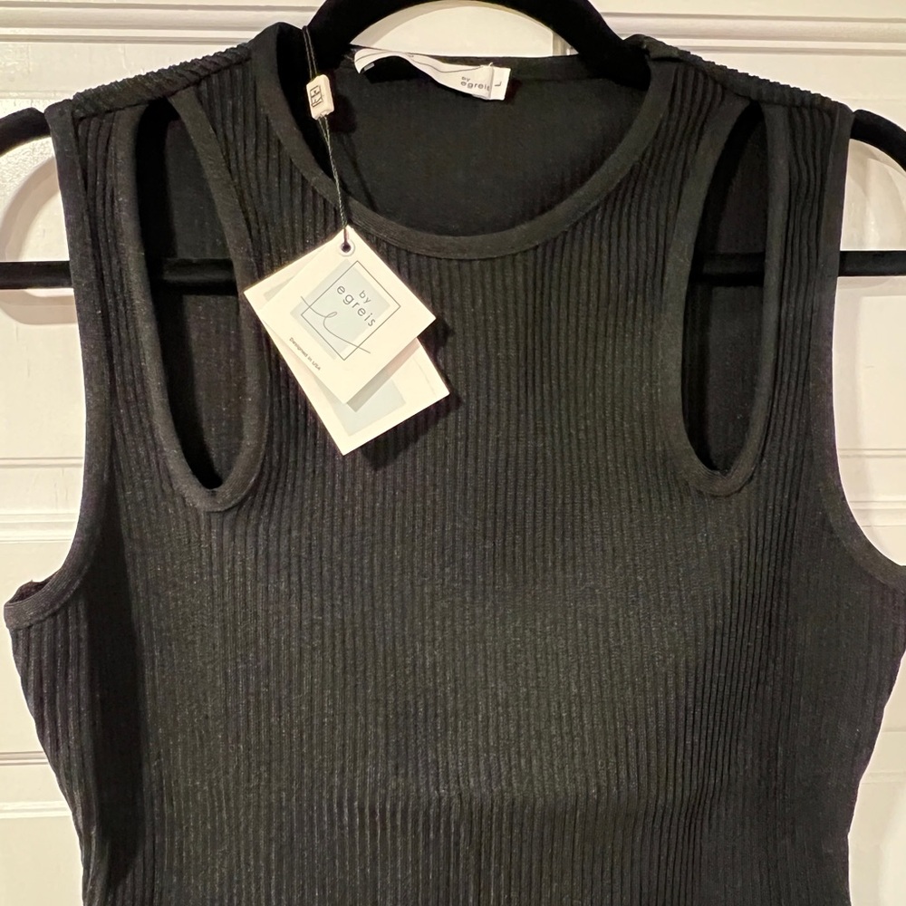 Dixie Black Ribbed Tank Top